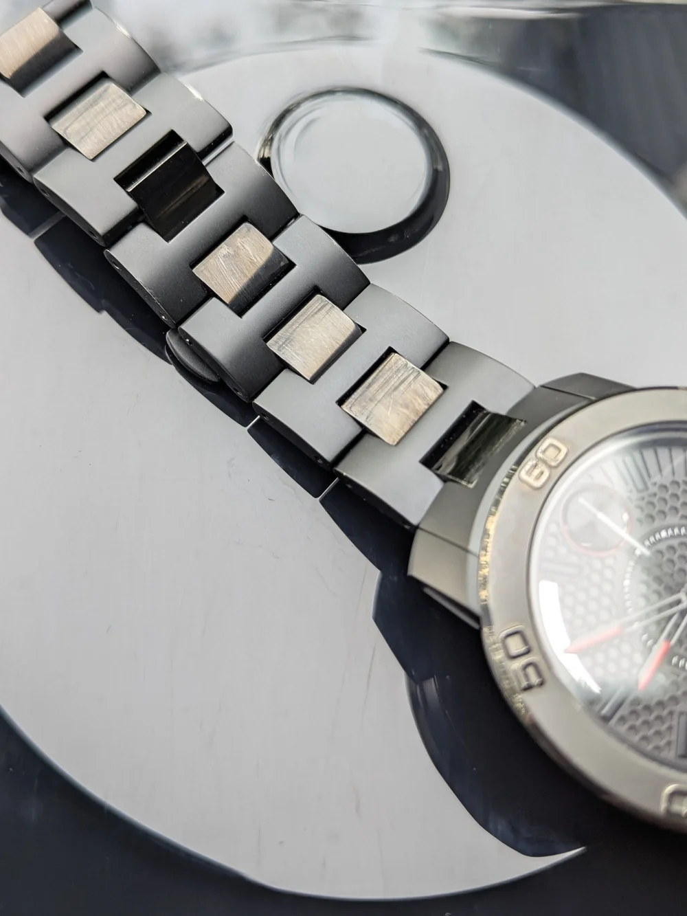 Movado Men's Black and Red Stainless Steel Sport Watch BOLD GMT
